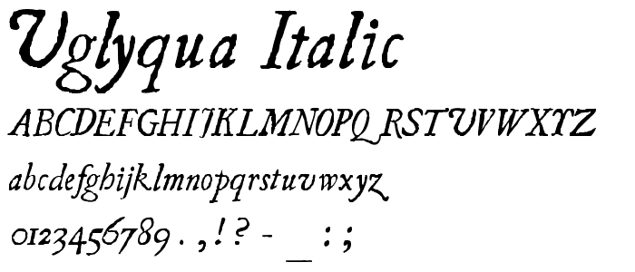 UglyQua-Italic font