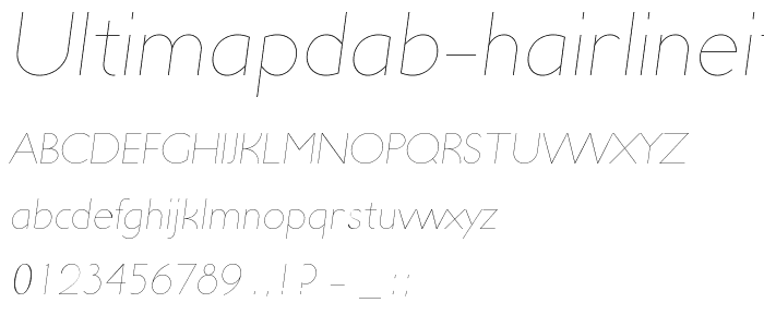 UltimaPDab-HairlineItalic font