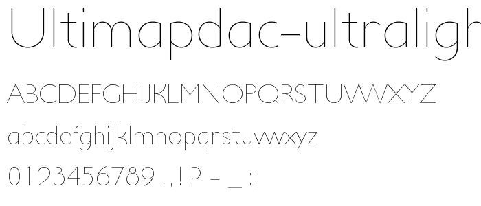 UltimaPDac-UltraLight font