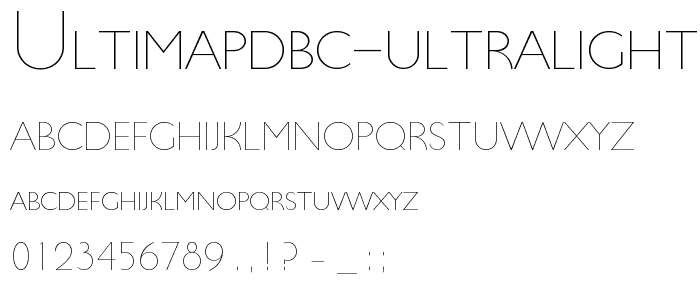 UltimaPDbc-UltraLightSmallCaps police