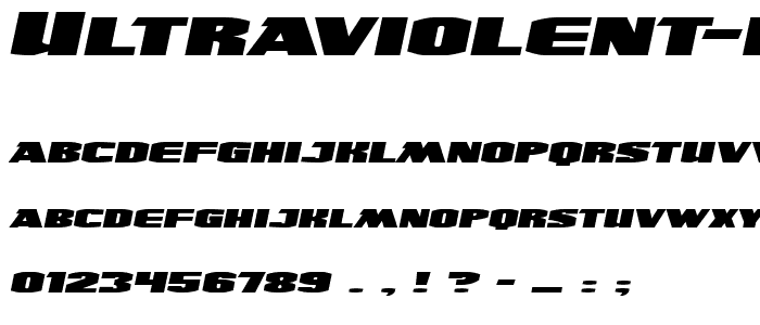 UltraViolent BB Italic font