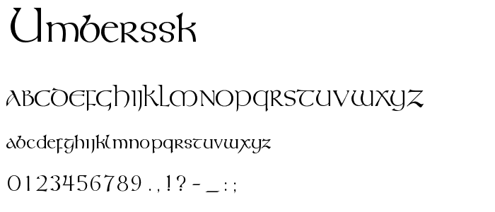 UmberSSK font