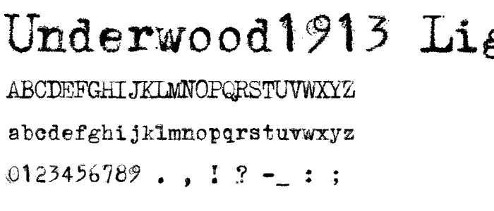 Underwood1913 Light font