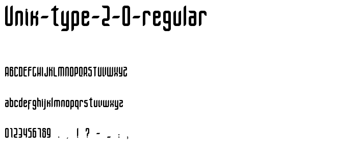 Unik Type 2 0 Regular font