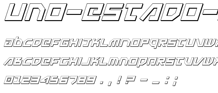 Uno Estado 3D Italic font