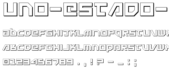 Uno Estado 3D font