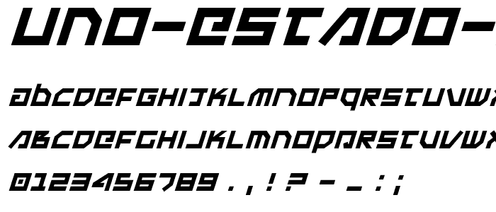 Uno Estado Italic font