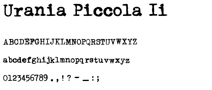 Urania_Piccola_II font