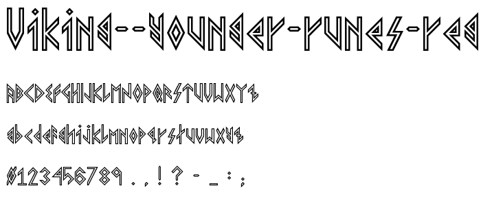 VIKING YOUNGER Runes Regular font
