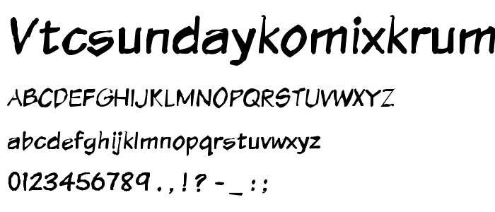 VTCSundayKomixKrumpled font