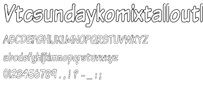 VTCSundayKomixTallOutline font