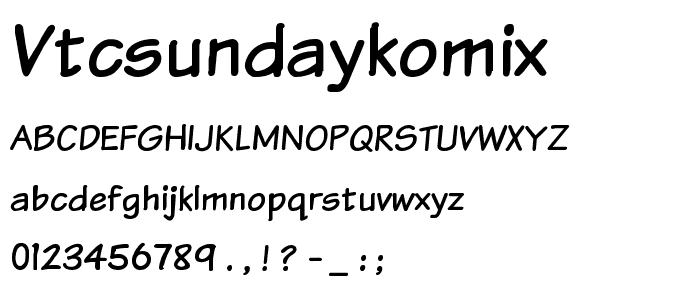 VTCSundaykomix font