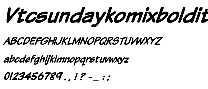 VTCSundaykomixBoldItalic font