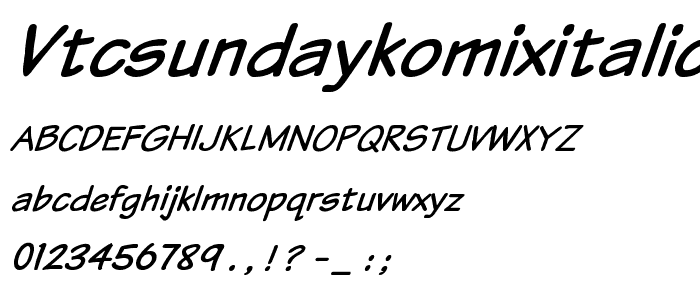 VTCSundaykomixItalic font