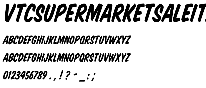 VTCSuperMarketSaleItalic font