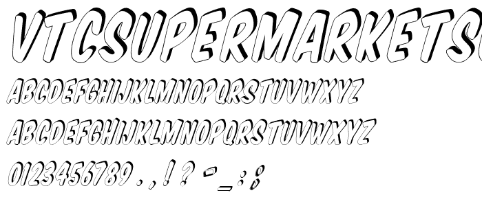 VTCSuperMarketSuperSale3DTilt font