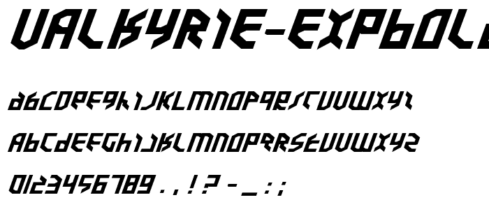 Valkyrie ExpBold Italic font