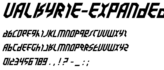 Valkyrie Expanded Bold Italic font