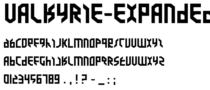 Valkyrie Expanded Bold font