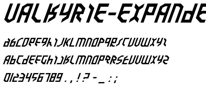 Valkyrie Expanded Italic font