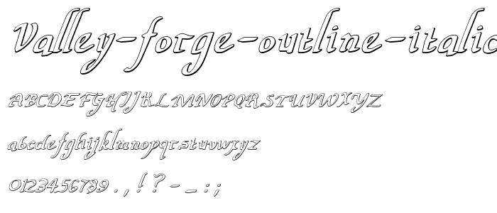 Valley Forge Outline Italic font