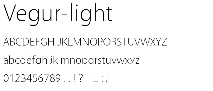 Vegur-Light font