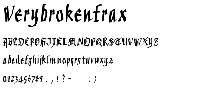 VeryBrokenFrax font