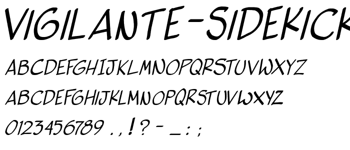 Vigilante Sidekick Italic font
