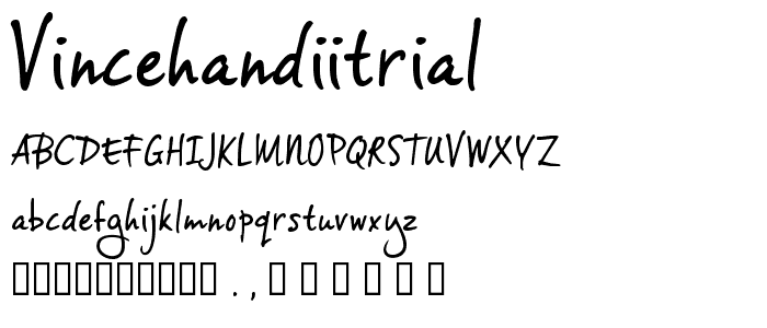 VinceHandIITRIAL font