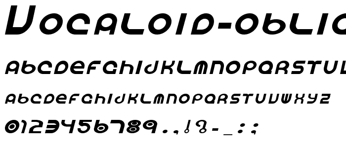 Vocaloid Oblique font