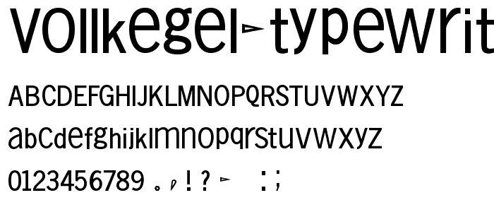 Vollkegel-Typewriter font
