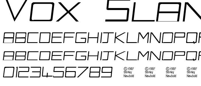 Vox-Slanted font