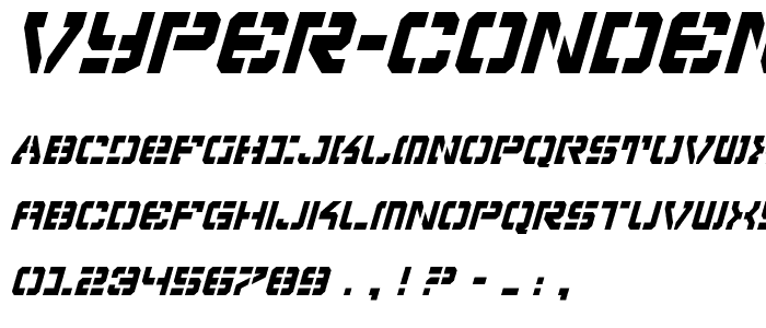 Vyper Condensed Italic font