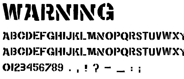 WARNING font