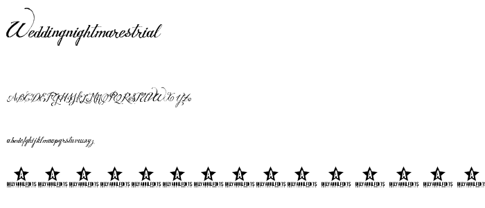 WEDDINGNIGHTMAREStrial font