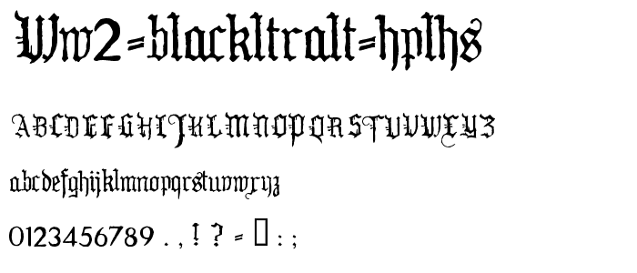 WW2 BlackltrAlt HPLHS font