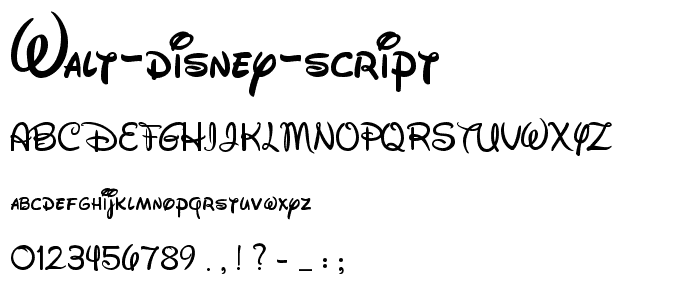 Walt Disney Script font