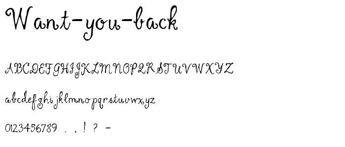 Want You Back font