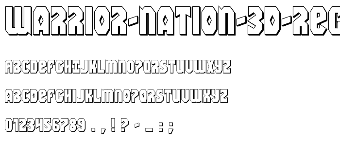 Warrior Nation 3D Regular font