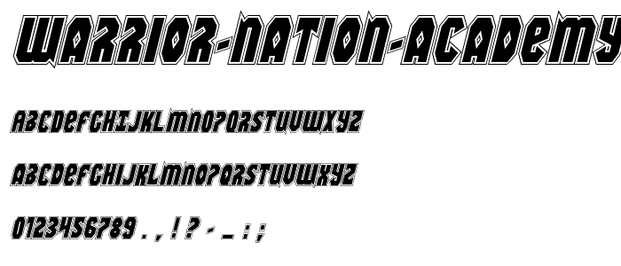 Warrior Nation Academy Italic font