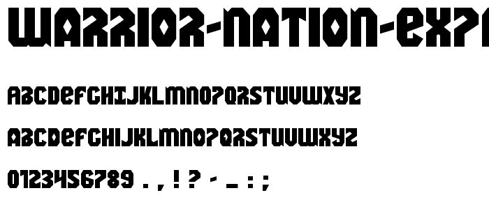 Warrior Nation Expanded font