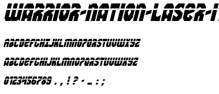 Warrior Nation Laser Italic font
