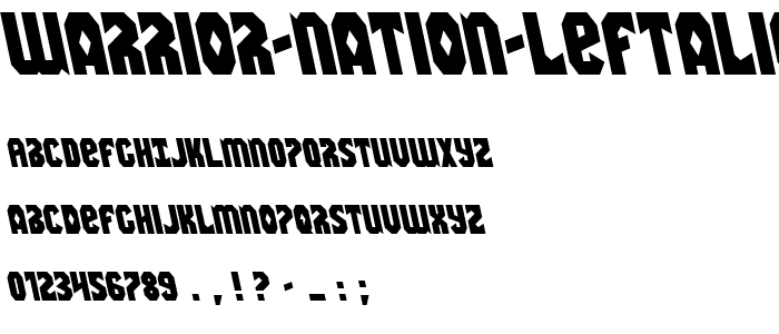 Warrior Nation Leftalic font