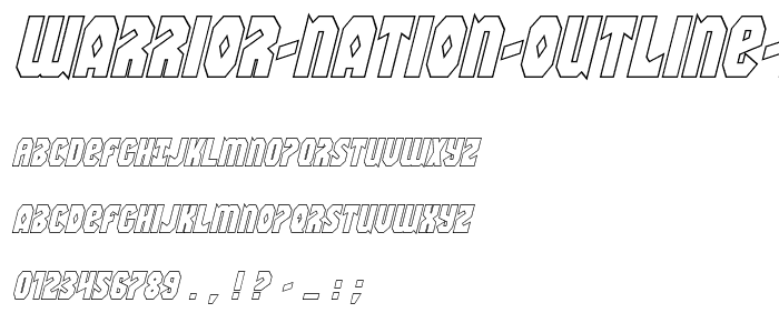 Warrior Nation Outline Italic font