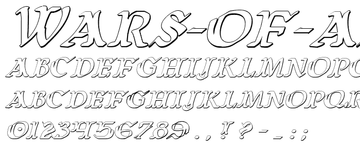 Wars of Asgard 3D Italic police