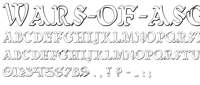 Wars of Asgard Condensed 3D font