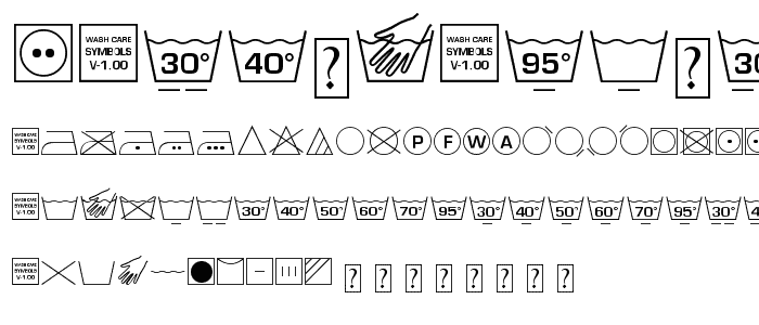 Wash Care Symbols M54 police