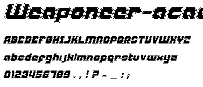 Weaponeer Academy Italic font