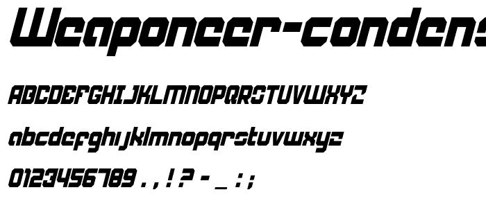 Weaponeer Condensed Italic font
