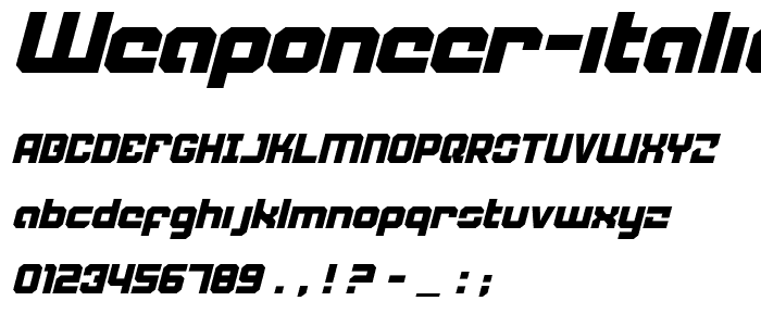Weaponeer Italic font